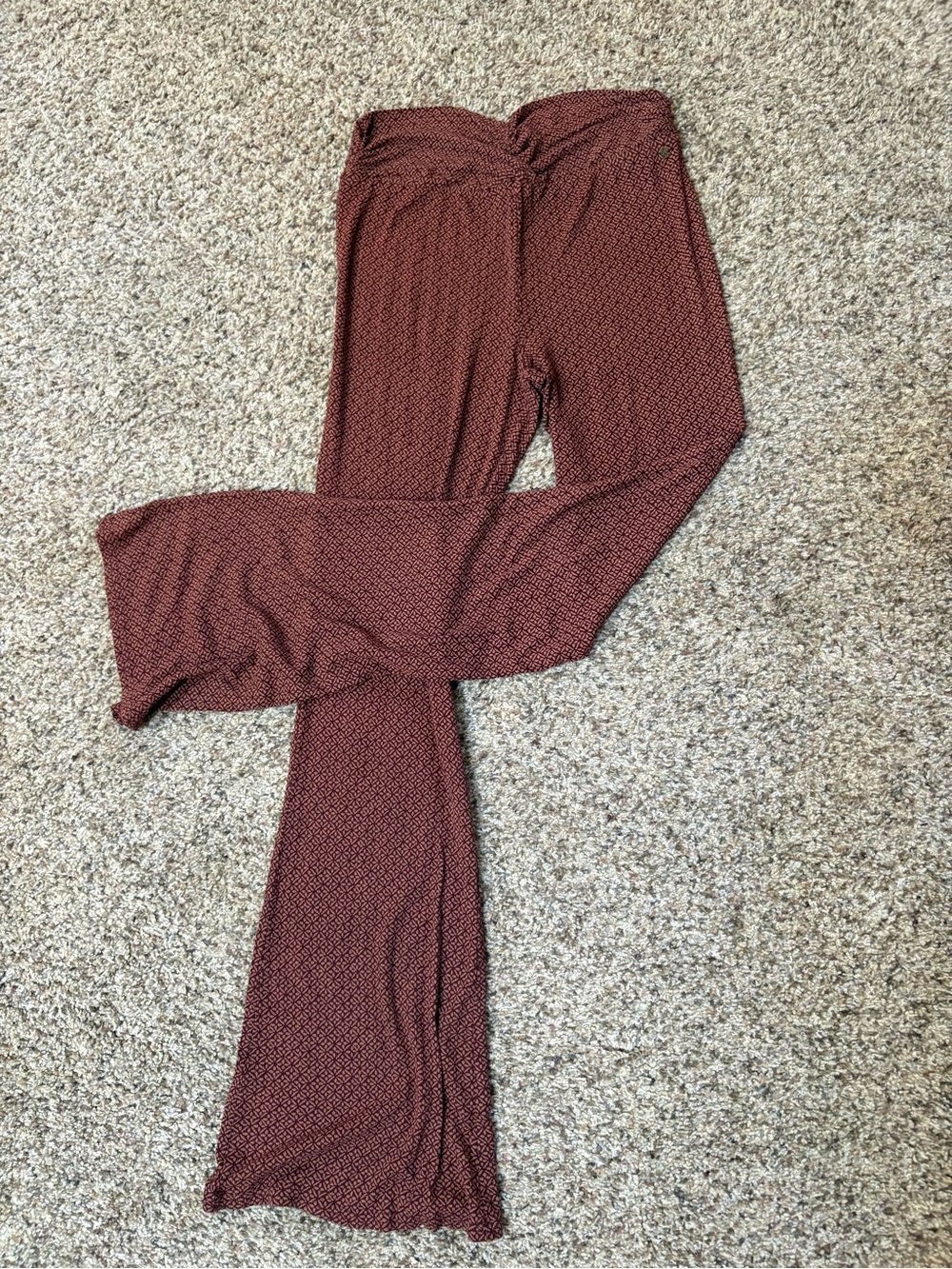 Volcom Rust Red Patterned Flare Pants - Picture 2 of 7